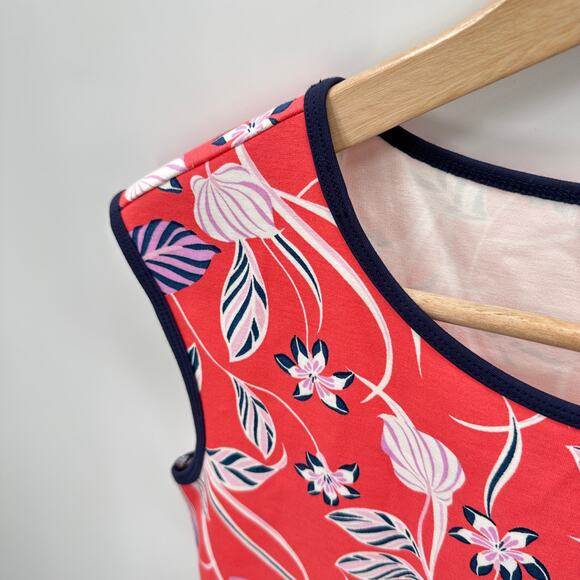 DRAPER JAMES Floral Ponte A-Line Dress Coral // XS - Picture 4 of 9